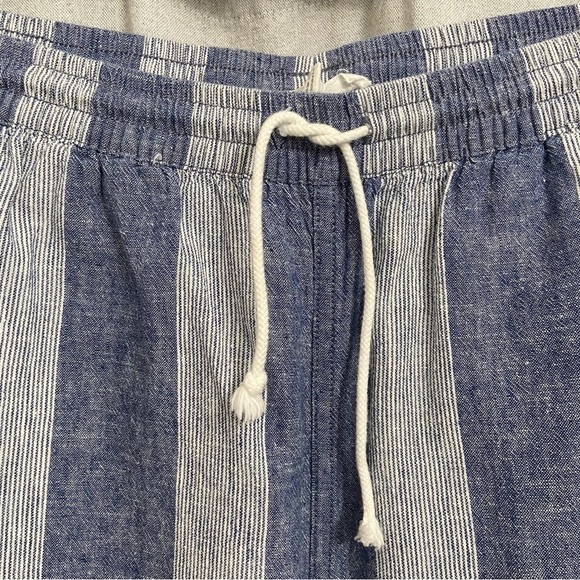 BEACHLUNCHLOUNGE/ Blue & White Striped Linen Blend Wide Leg Capri Pants Size S - Picture 7 of 10
